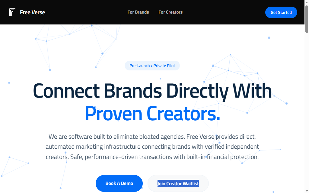 FreeVerse Landing Page